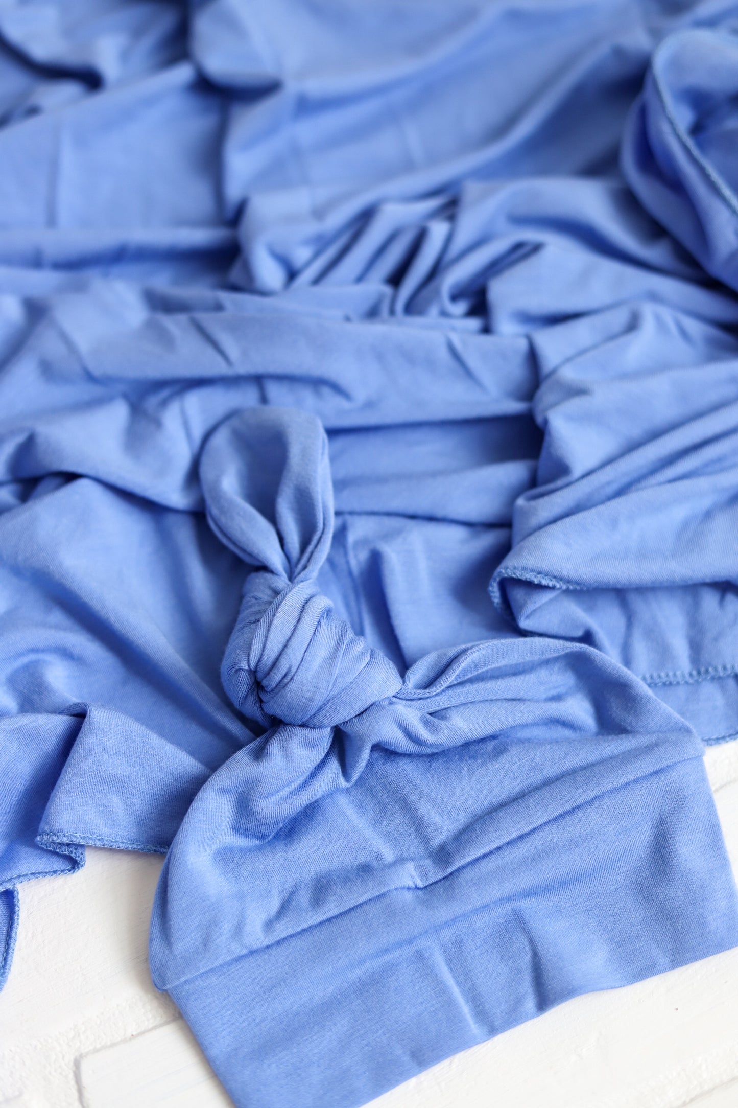 BLUE | MUSHROOM | CEMENT | ROSEWOOD -Bamboo NB Top Knot Hat/Swaddle Sets