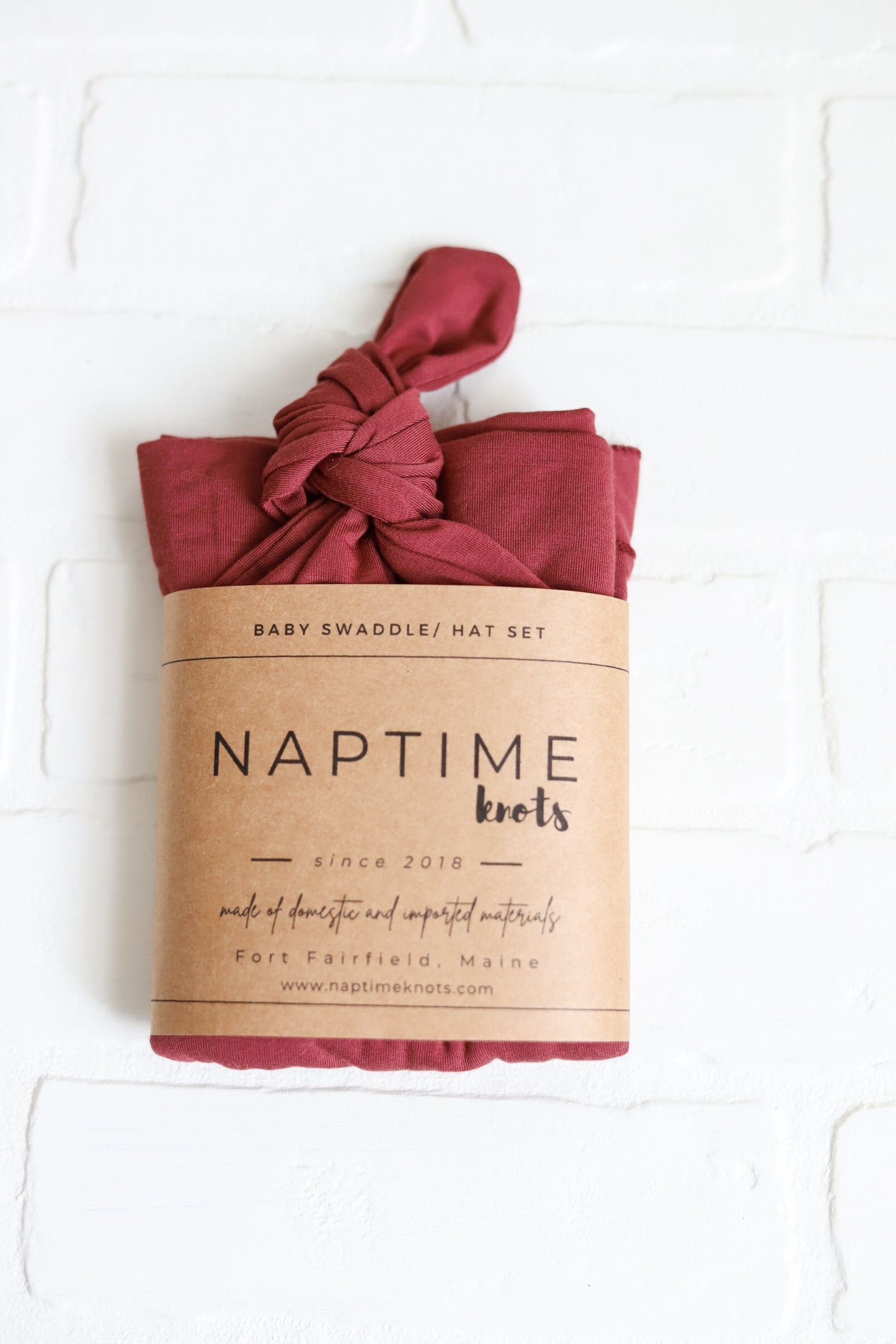 BLUE | MUSHROOM | CEMENT | ROSEWOOD -Bamboo NB Top Knot Hat/Swaddle Sets