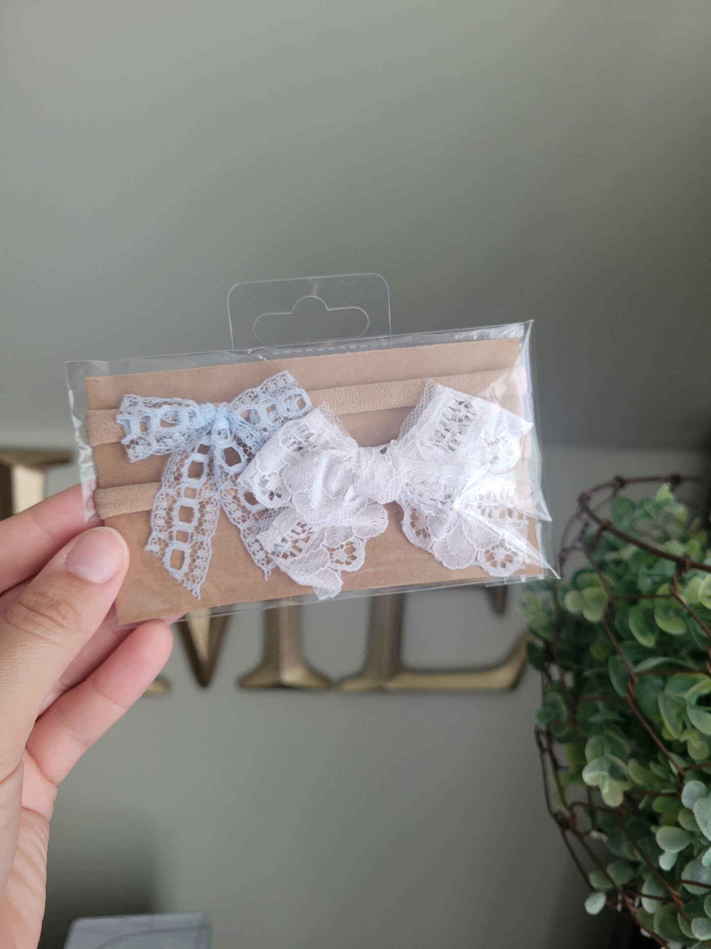 2 Pack Lauretta Lace Bows on Nylon