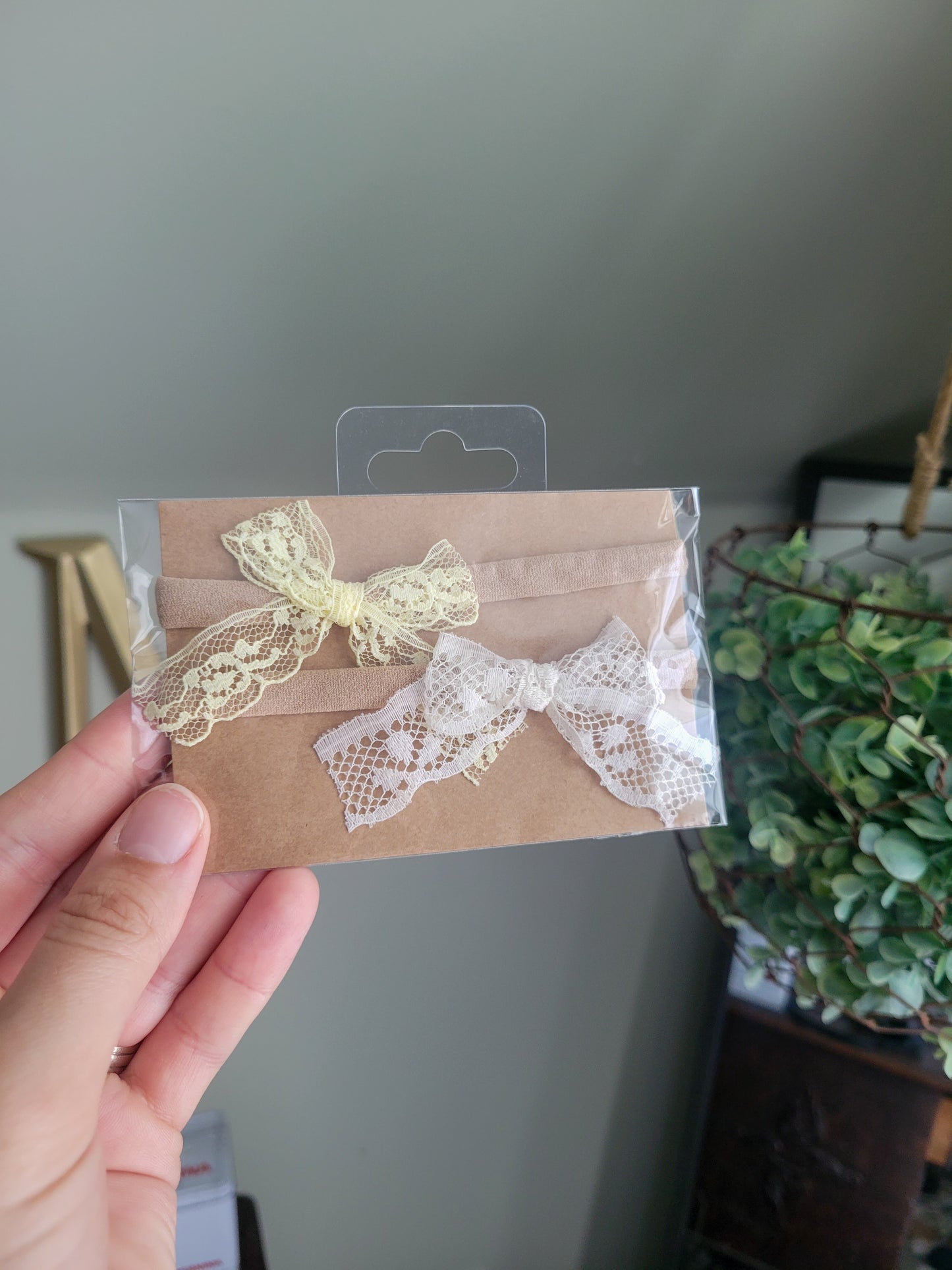 2 Pack Lauretta Lace Bows on Nylon