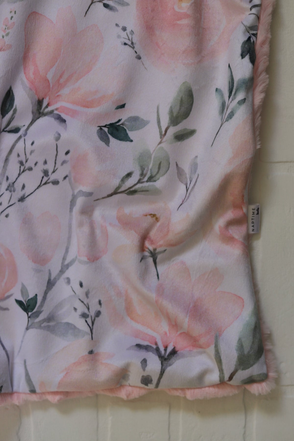 Blush Pink Floral XL Lovey Blanket (larger size)