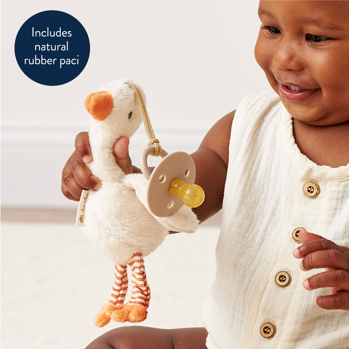 *NEW OPTIONS* Bitzy Pal Natural Rubber Pacifier & Plush: Bear