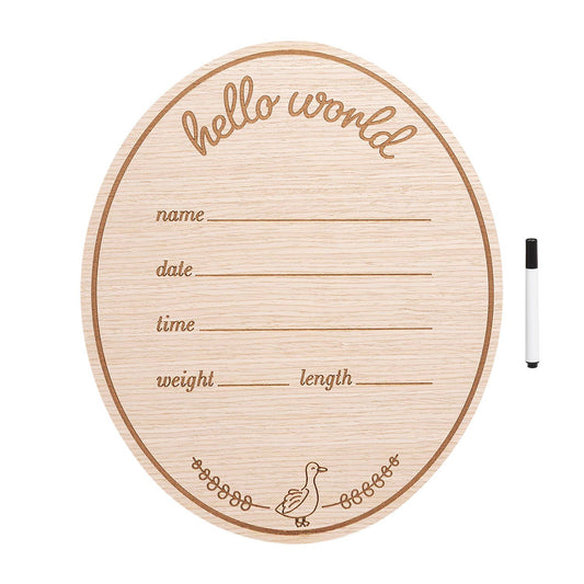 Wooden Birth Announcement Fill-In Photo Prop, Goose