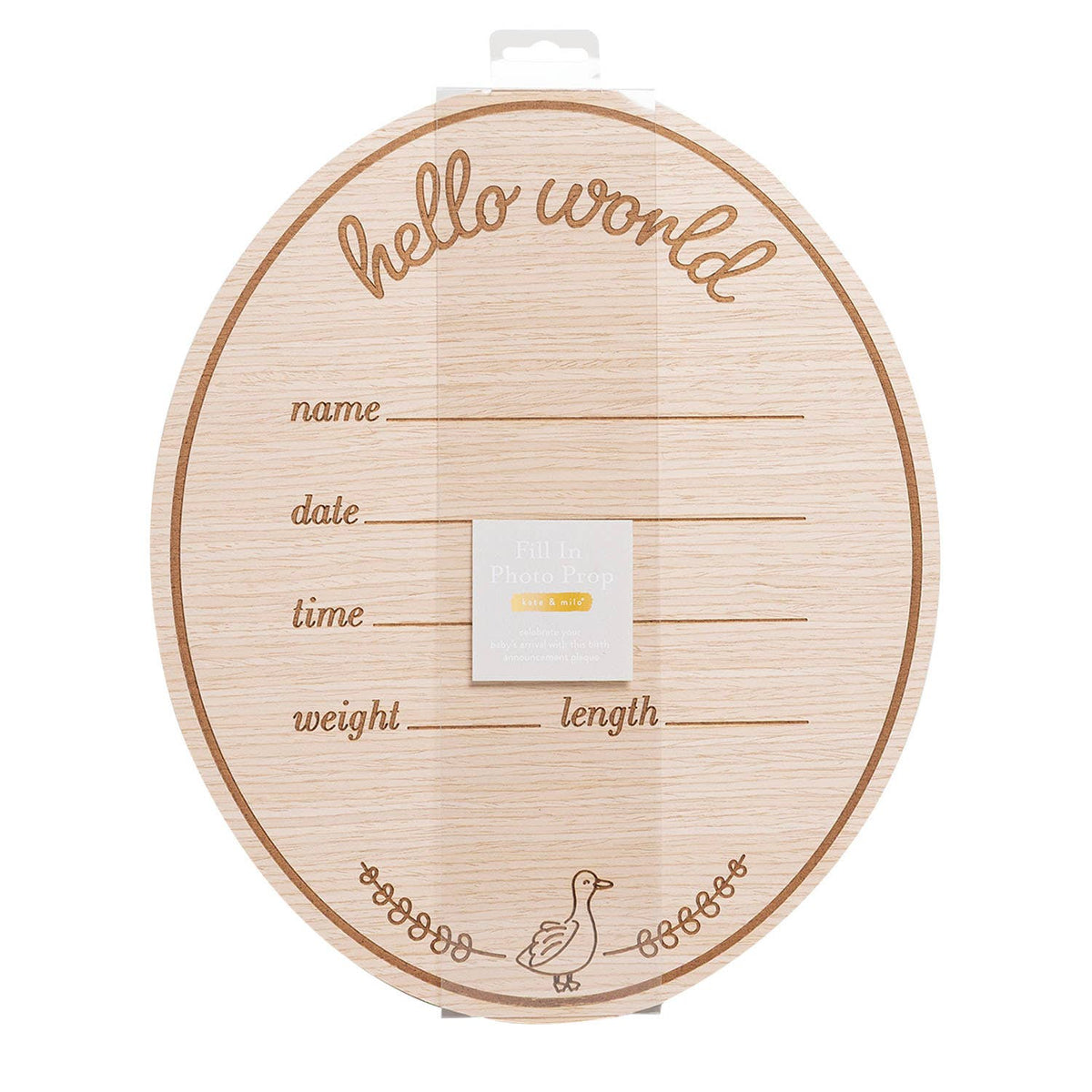 Wooden Birth Announcement Fill-In Photo Prop, Goose