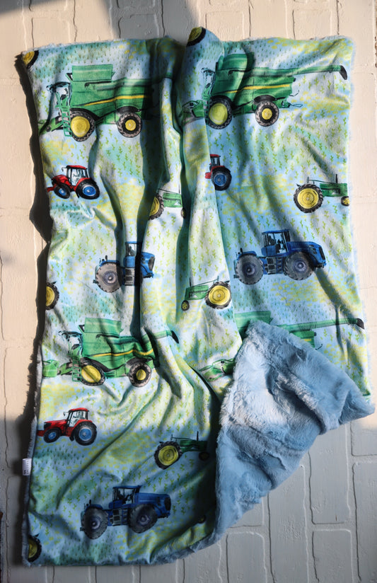 Blue Tractors XL Lovey Blanket (larger size)