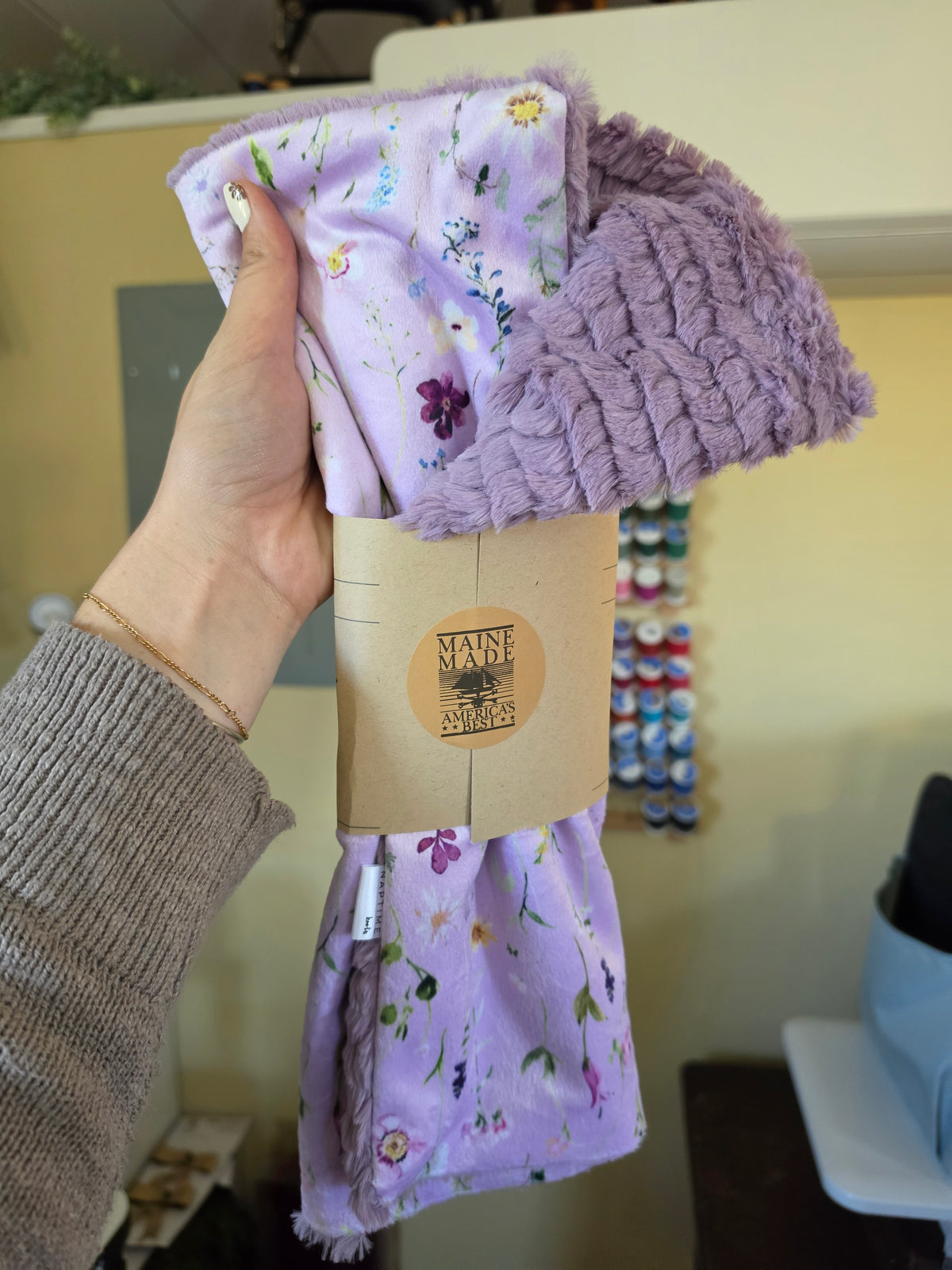 Purple Floral Lovey Blanket