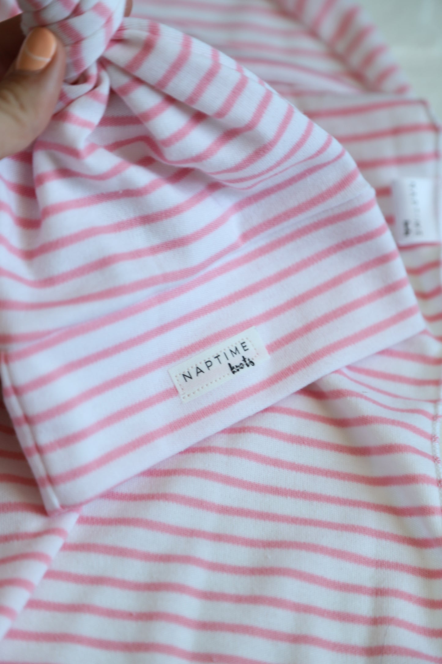 Pink Stripe or Blue Stripe Bamboo Hat/Swaddle Sets