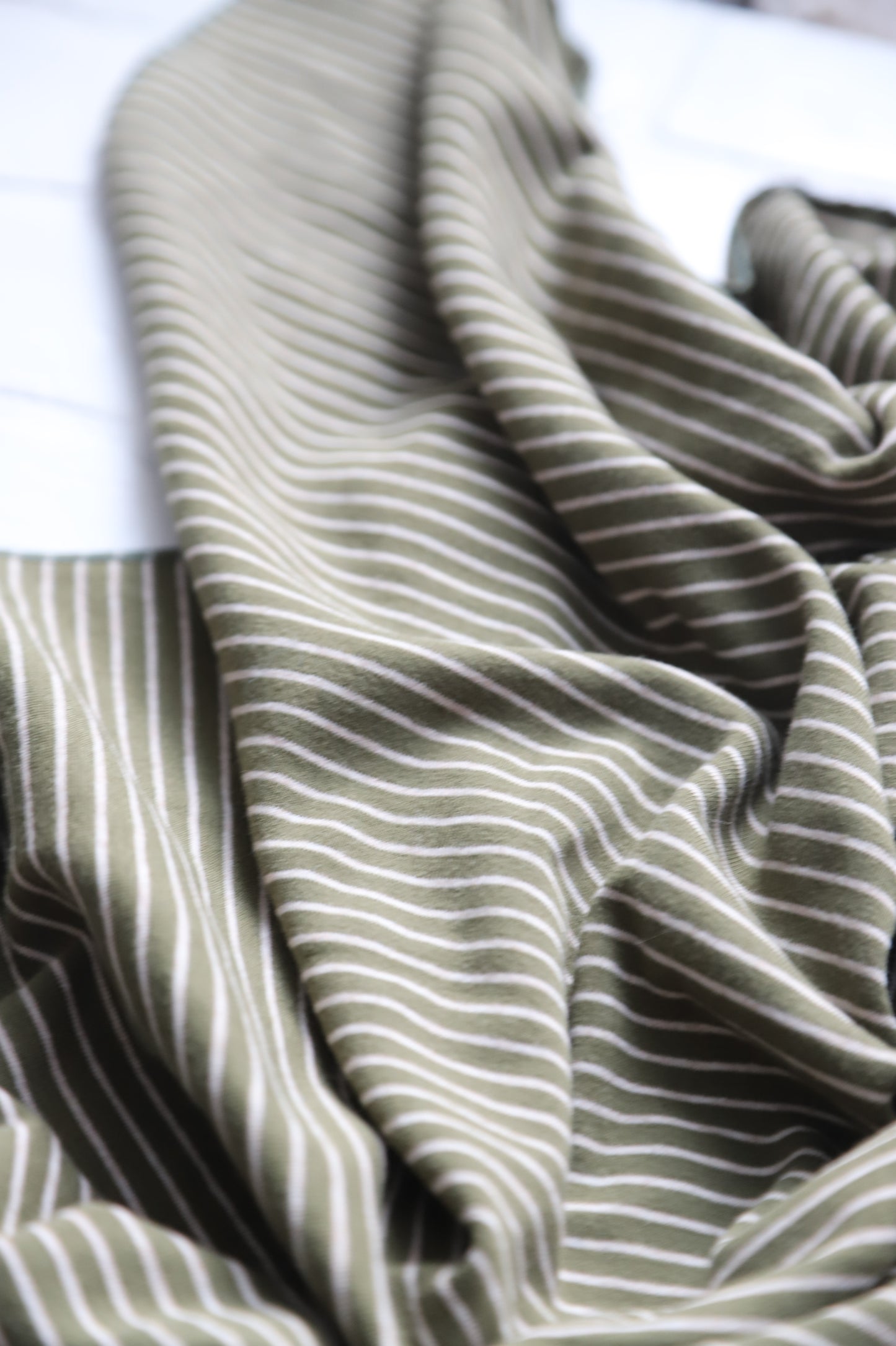 Green Stripe Hat/Swaddle Set