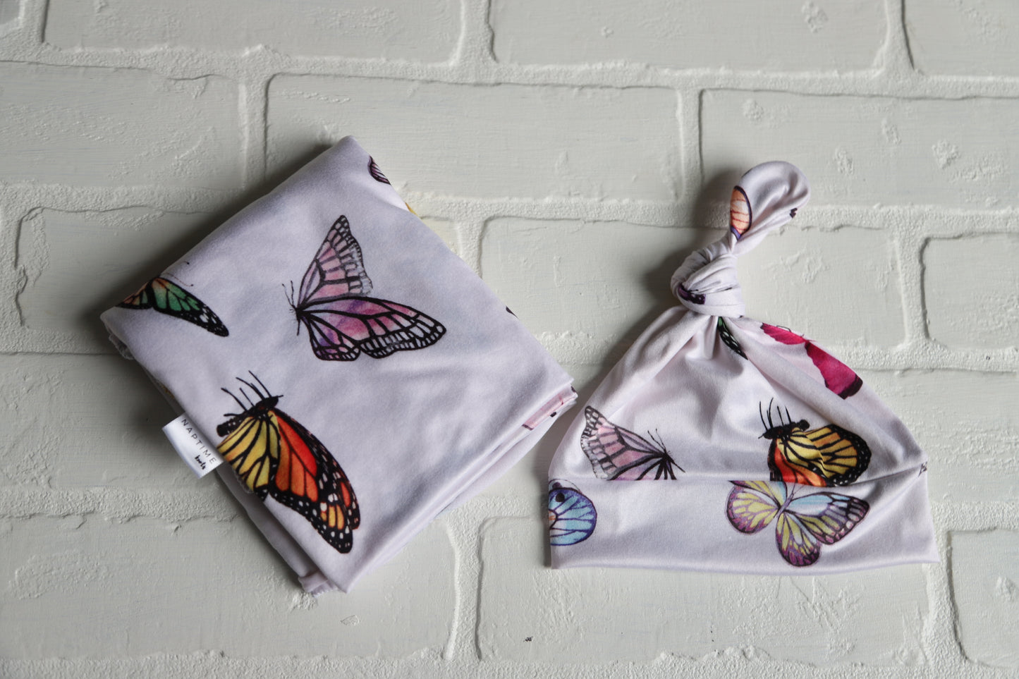 Butterfly Swaddle and Newborn Hat