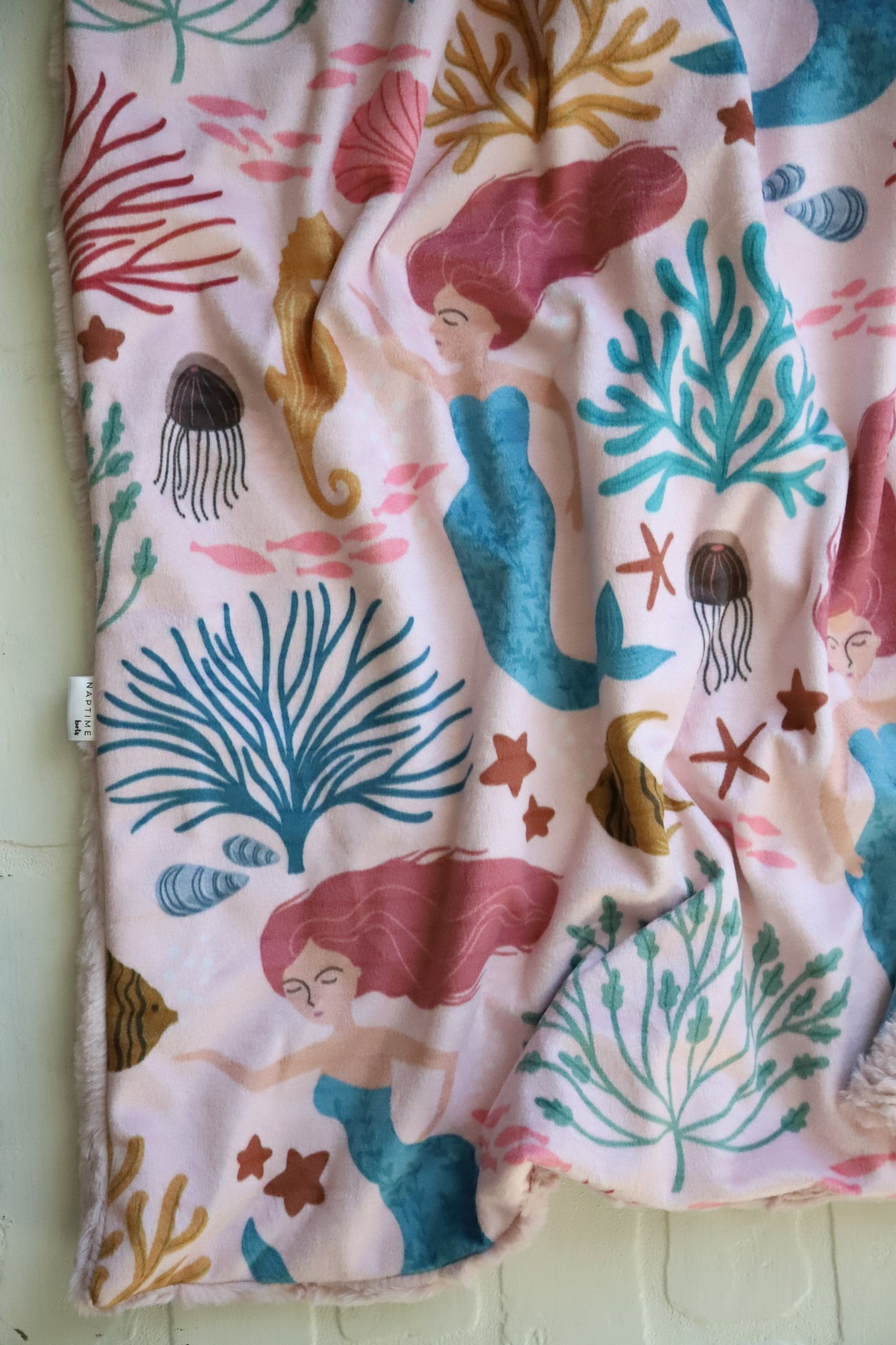 Pink Mermaids XL Lovey Blanket (larger size)