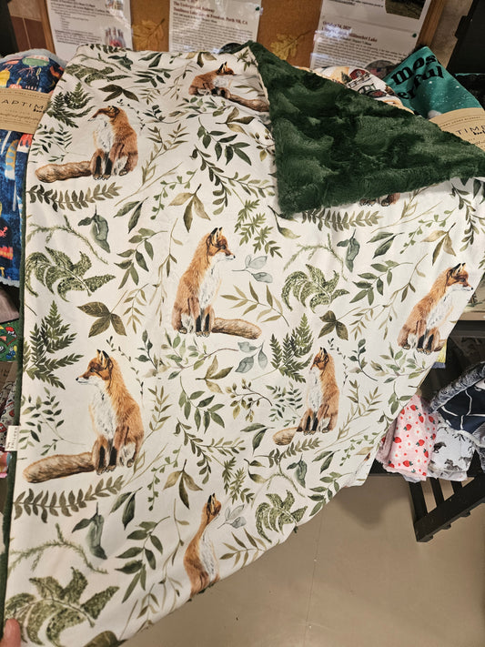 Fox + Greenery XL Lovey Blanket (larger size)