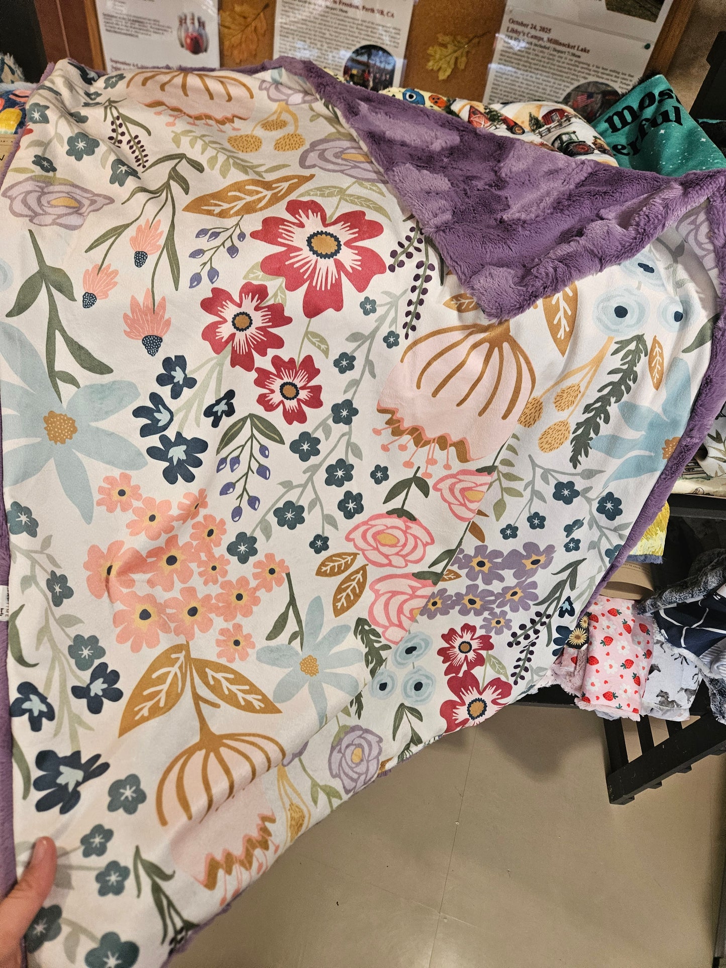 Purple Meadow Lovey Blanket (larger size)