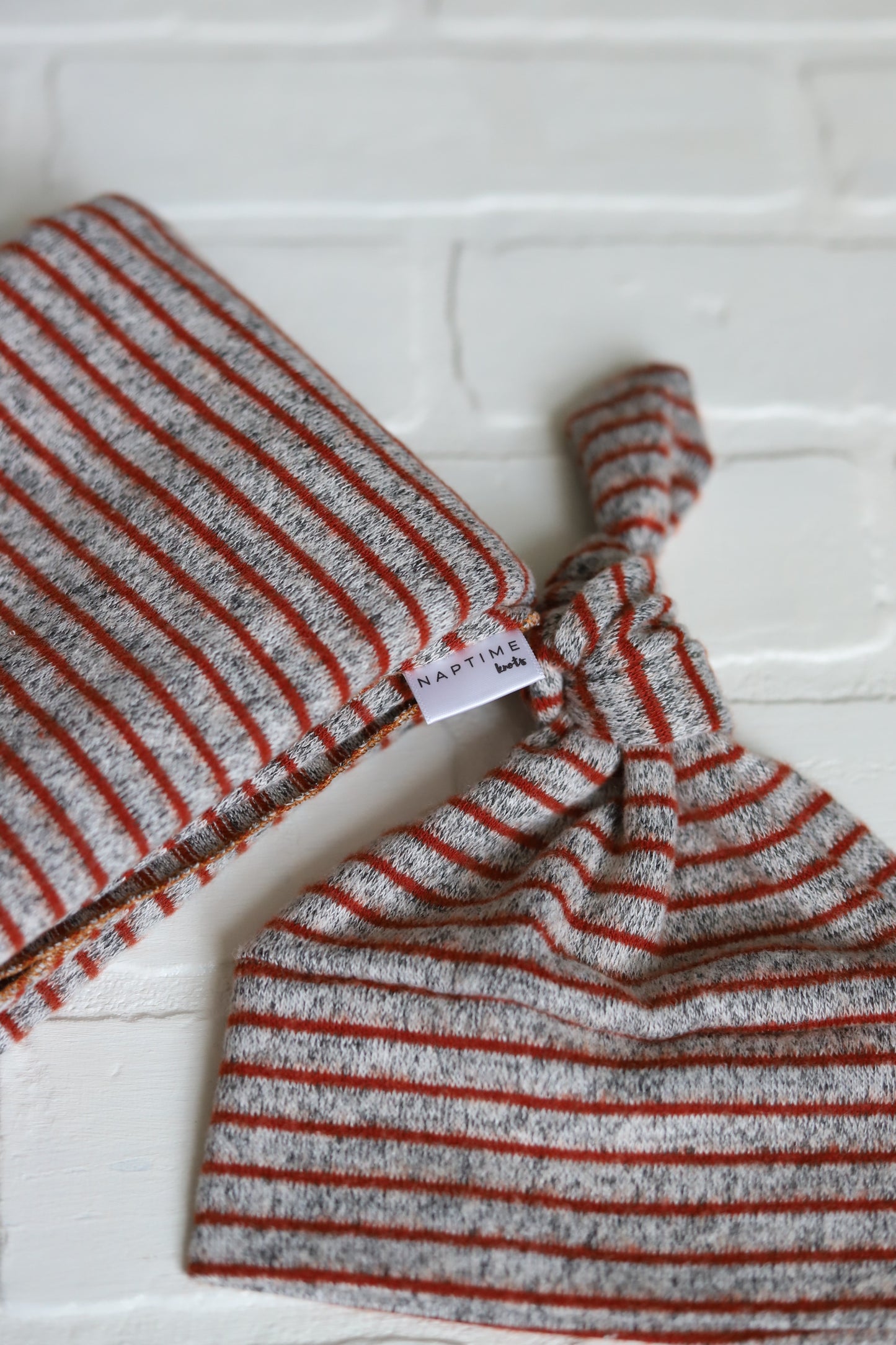 Rust Stripe Hat/Swaddle Set