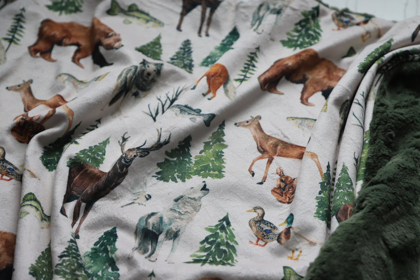 Woodland Animals XL Lovey Blanket (larger size)