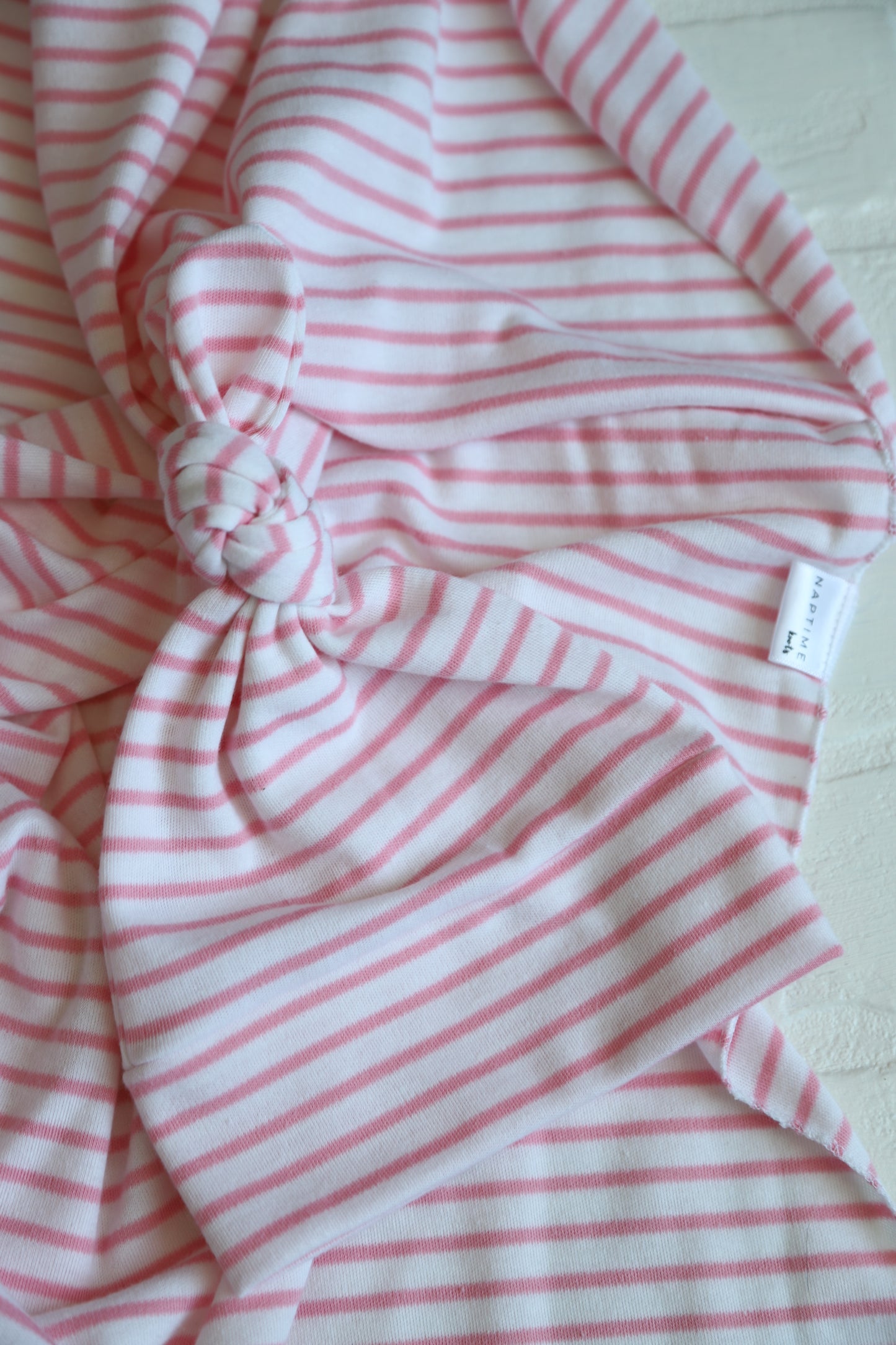 Pink Stripe or Blue Stripe Bamboo Hat/Swaddle Sets