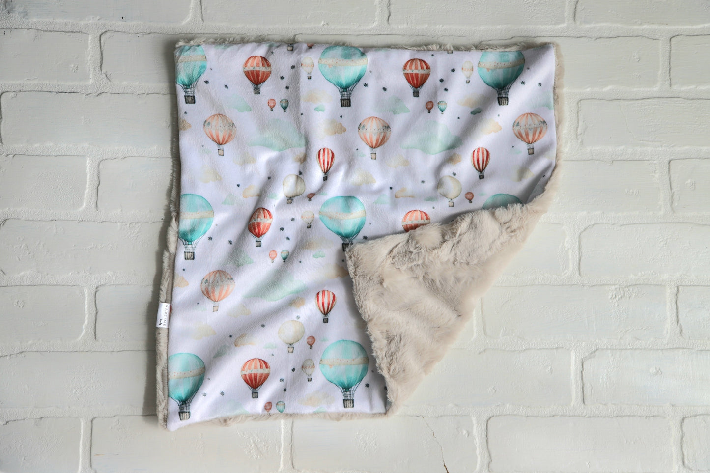 Hot Air Balloon Neutral Lovey Blanket