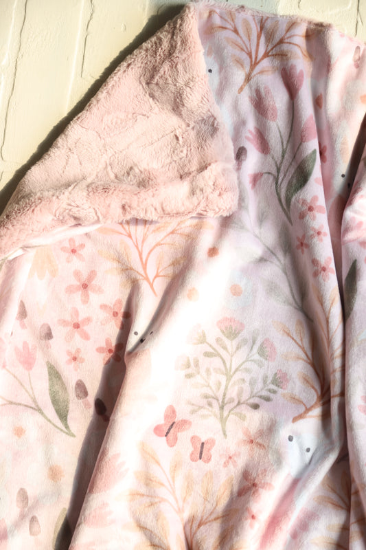 Pink Bunny Ballet XL Lovey Blanket (larger size)