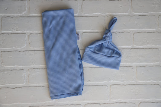 Malibu Ribbed Hat/Swaddle Set