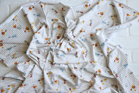 Tractor Stripe Hat/Swaddle Set