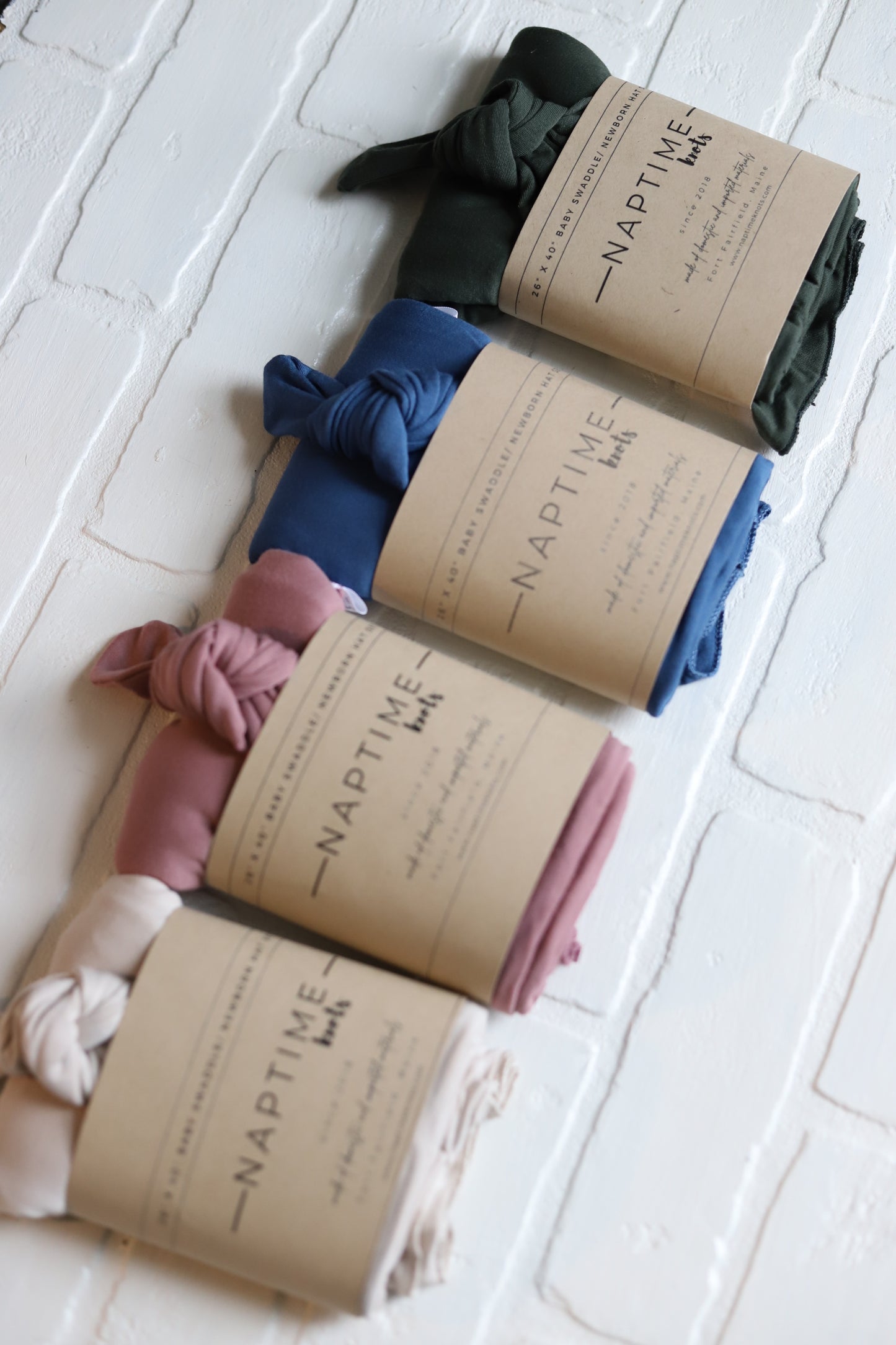 Bamboo Hat/Swaddle Sets- FOUR Colors: Green/Blue/Pink/Cream