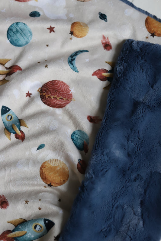 Space Ship Space Scene XL Lovey Blanket (larger size)