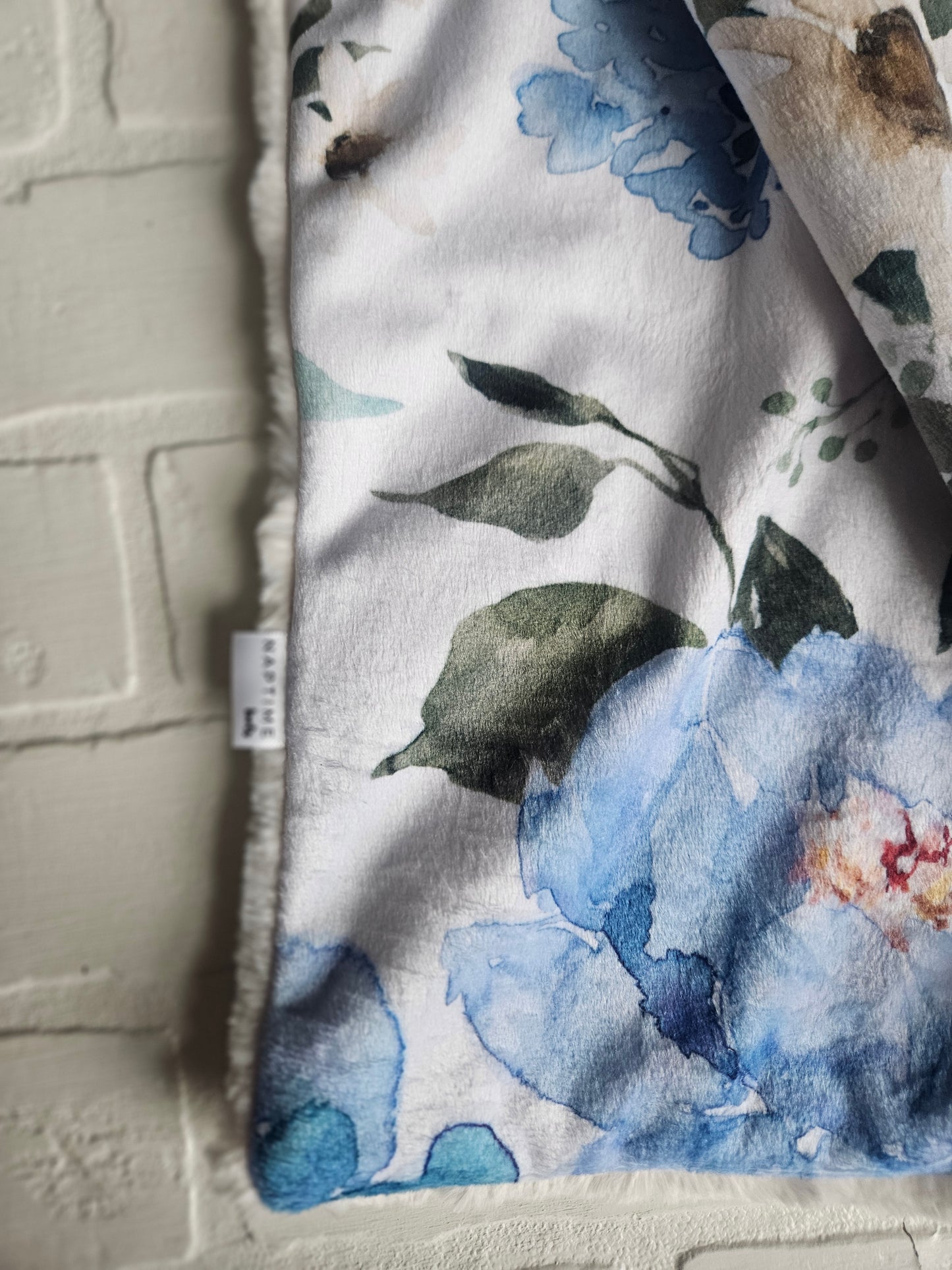 Blue Floral Lovey Blanket