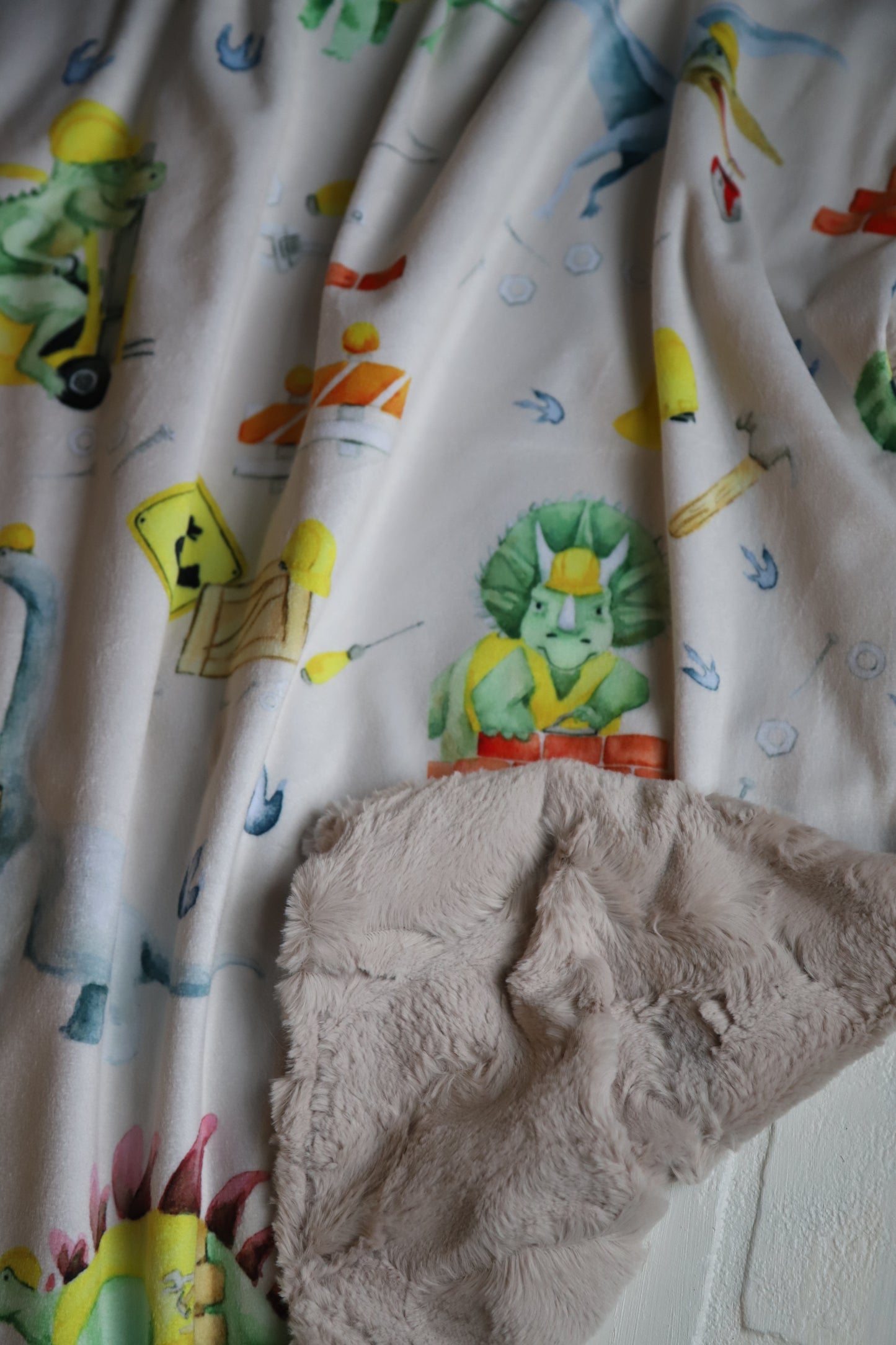 Dinosuar Construction Site XL Lovey Blanket (larger size)