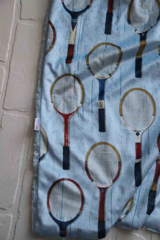 Vintage Tennis Rackets XL Lovey Blanket (larger size)
