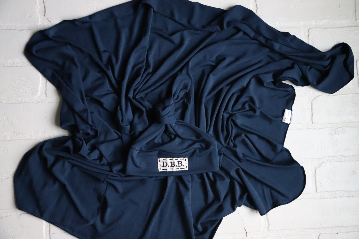 Navy Bamboo Hat/Swaddle Sets