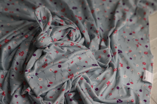 Bryn Meadow Newborn Hat/Swaddle Set - Blue Purple Pink