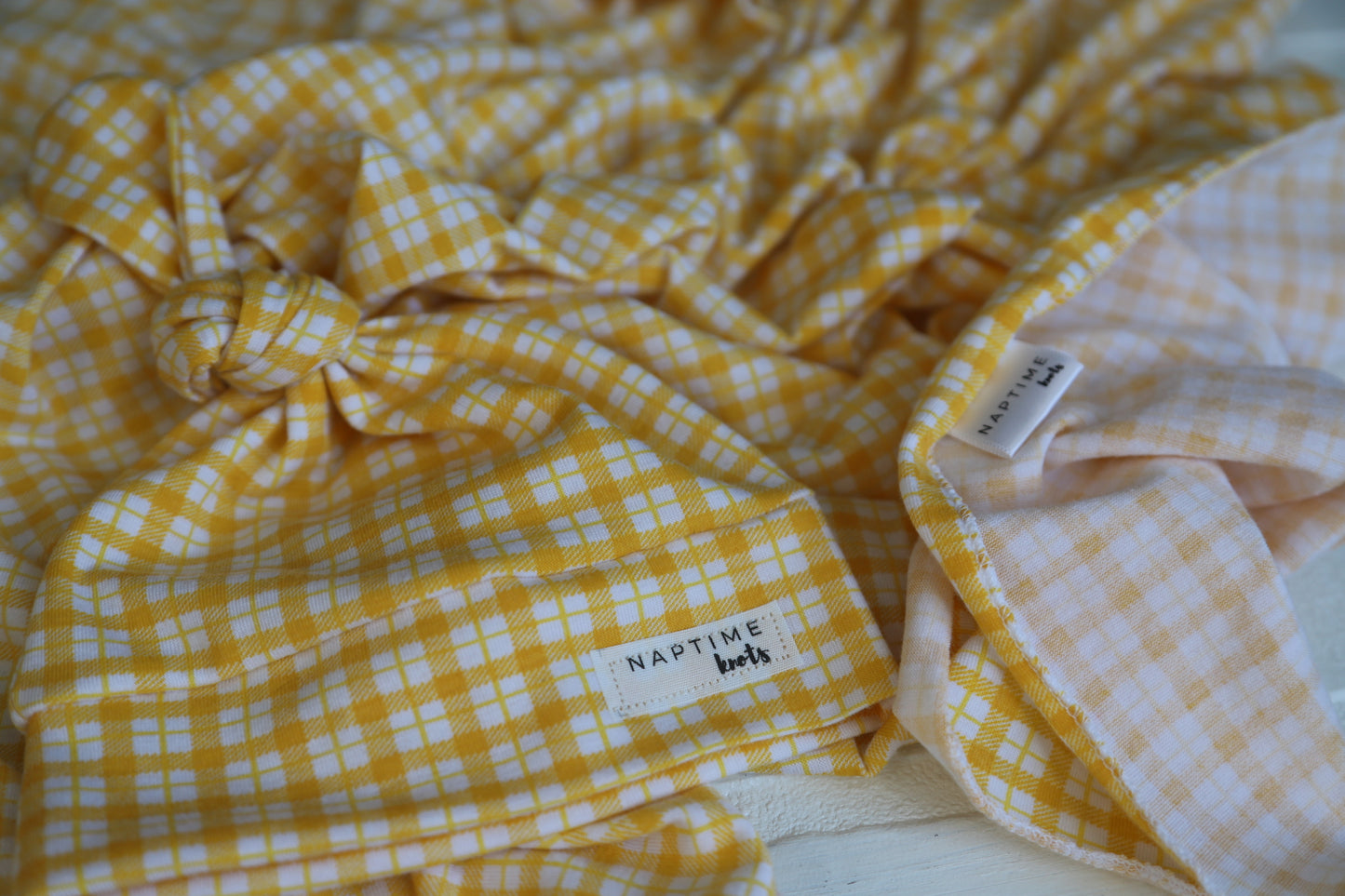 Yellow Plaid Hat/Swaddle Set