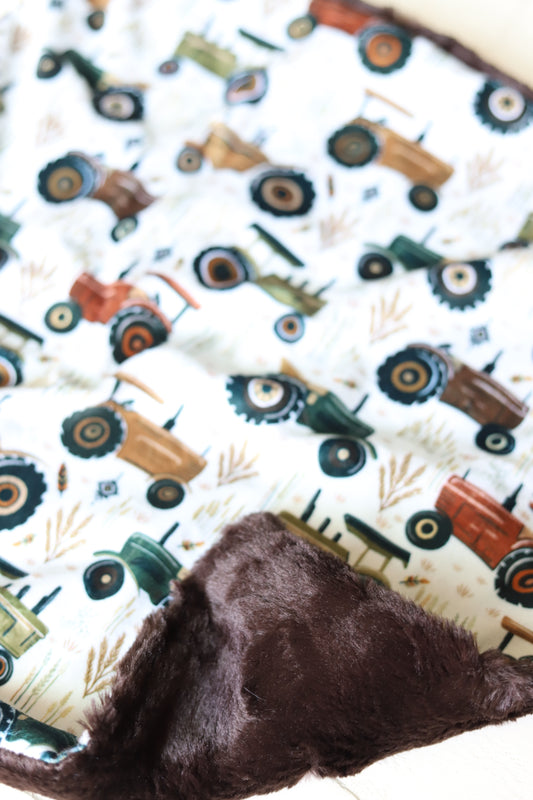 Rustic Tractors XL Lovey Blanket (larger size)