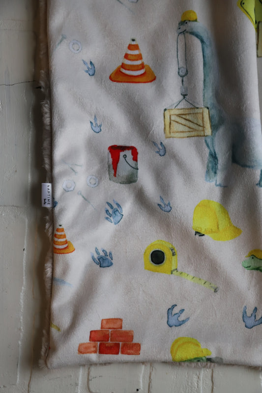 Dinosuar Construction Site XL Lovey Blanket (larger size)