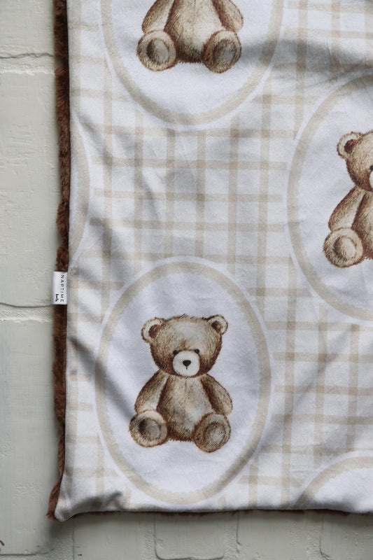 Teddy Bear Checkered XL Lovey Blanket (larger size)