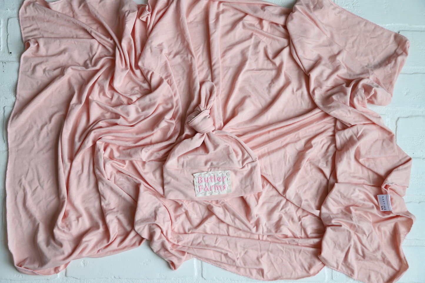 Blush Pink Bamboo Hat/Swaddle Sets