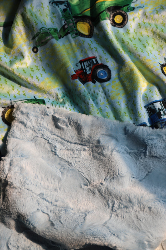 Blue Tractors XL Lovey Blanket (larger size)