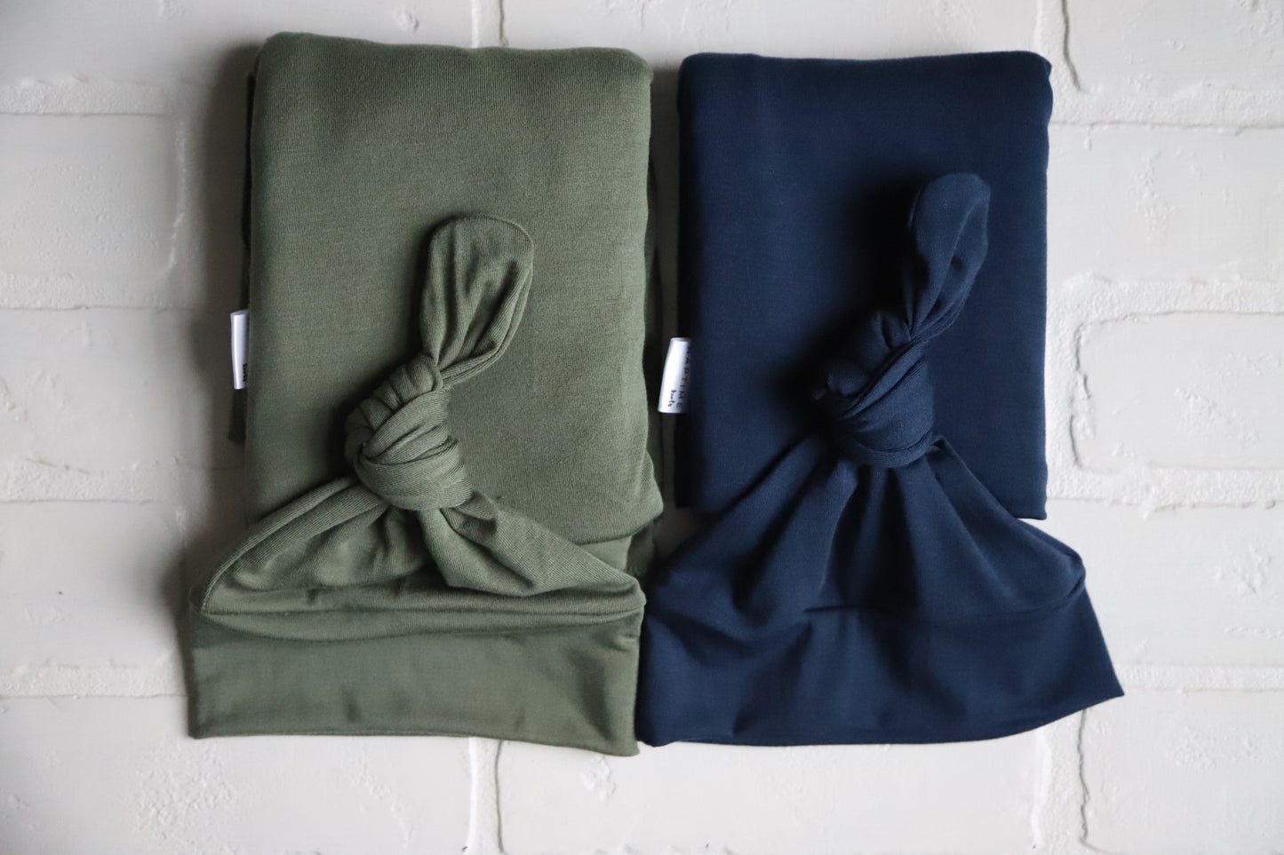 Navy Bamboo Hat/Swaddle Sets
