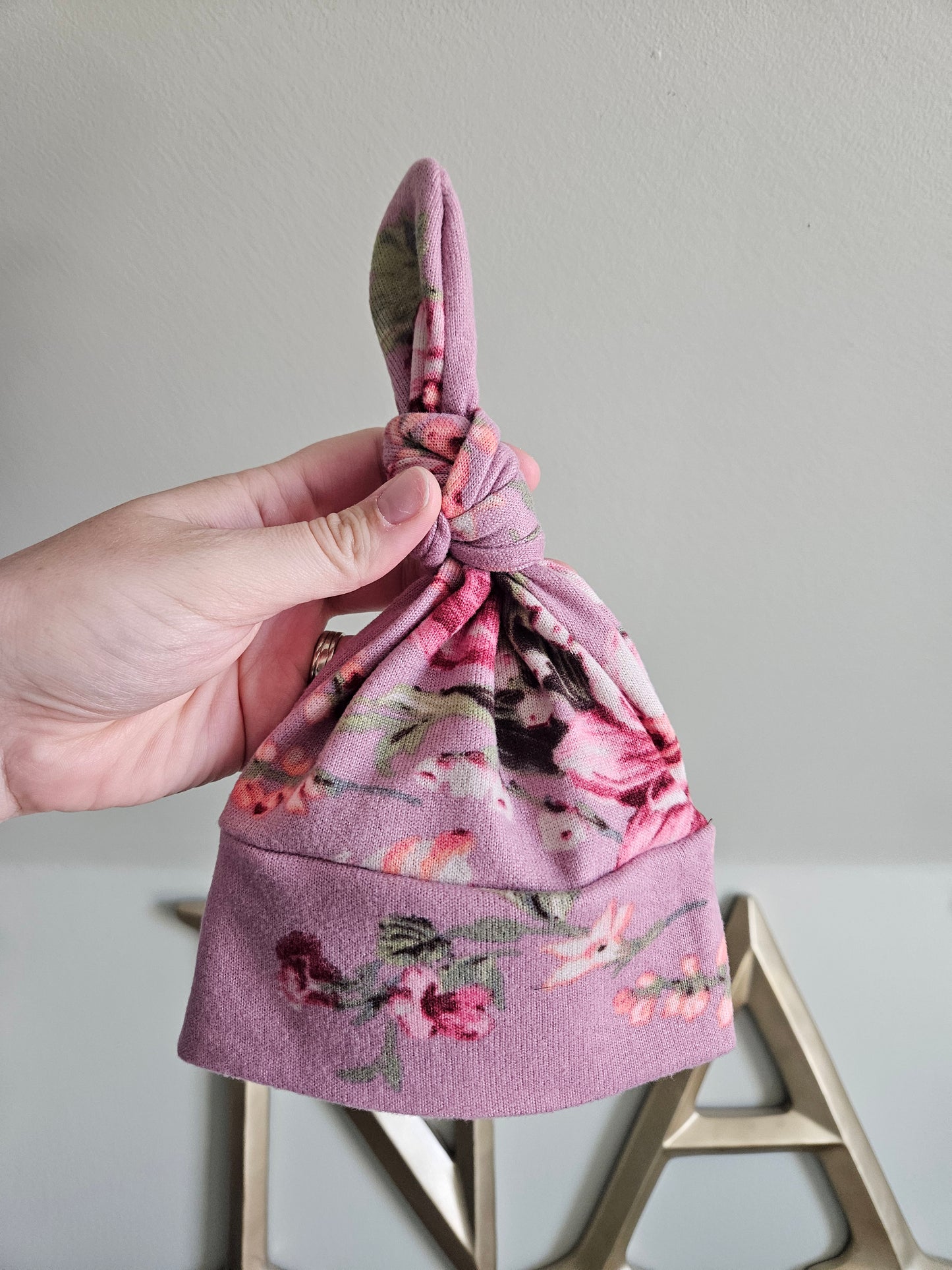 Newborn- Single Top Knot Hat