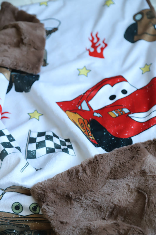 Lighting McQueen + Tow Mater XL Lovey Blanket (larger size) (Copy)