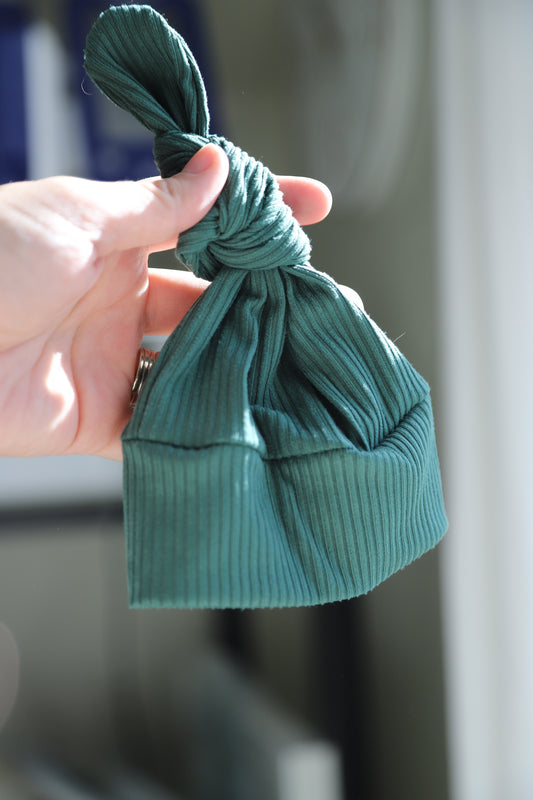 Emerald Green Rib Newborn Hat/Swaddle Set
