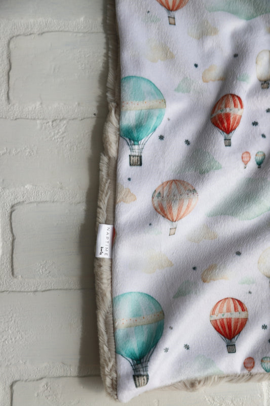 Hot Air Balloon Neutral Lovey Blanket