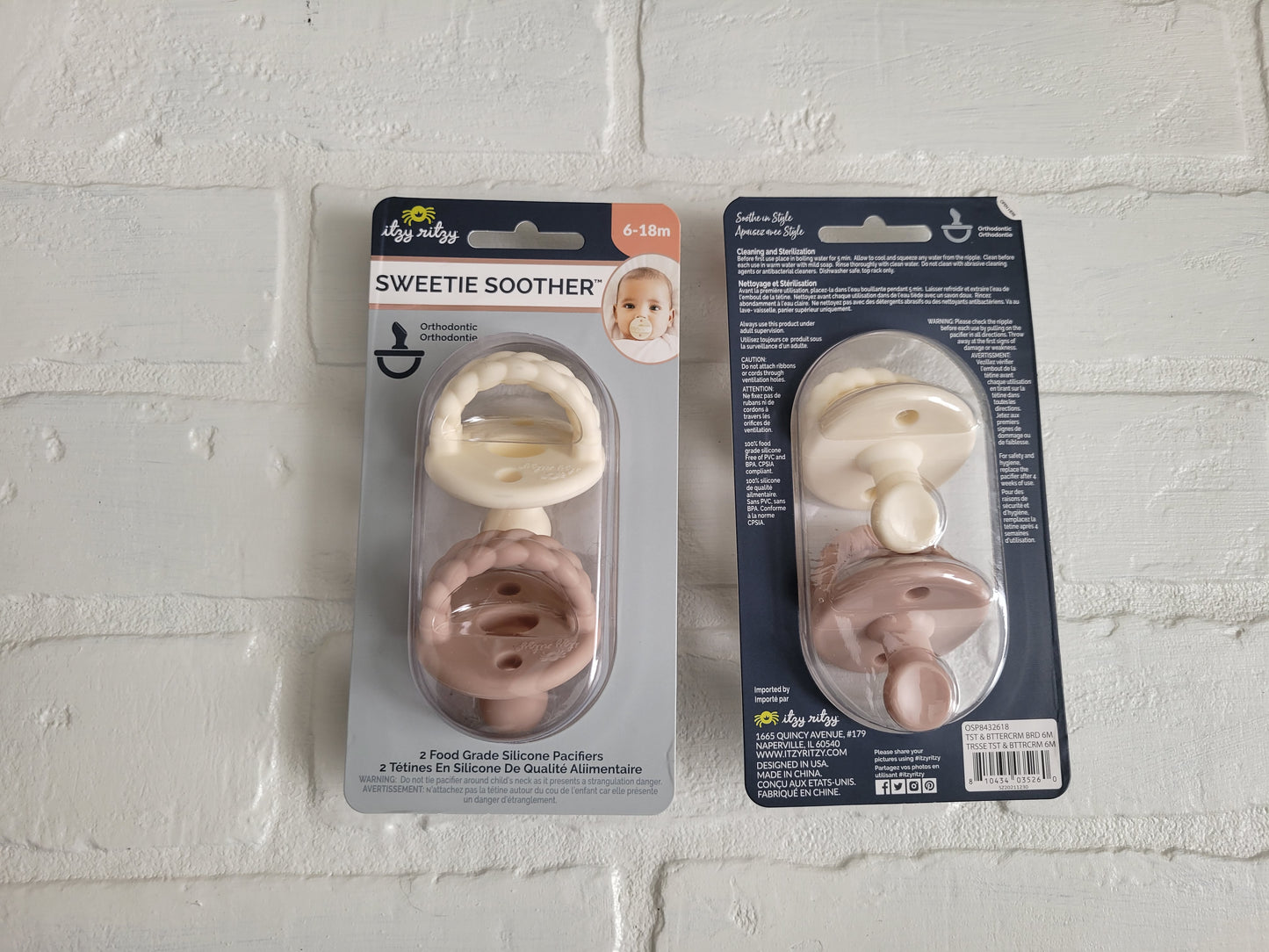 Itzy Ritzy Toast + Buttercream Sweetie Soother™ Orthodontic Silicone Pacifier 6-18M