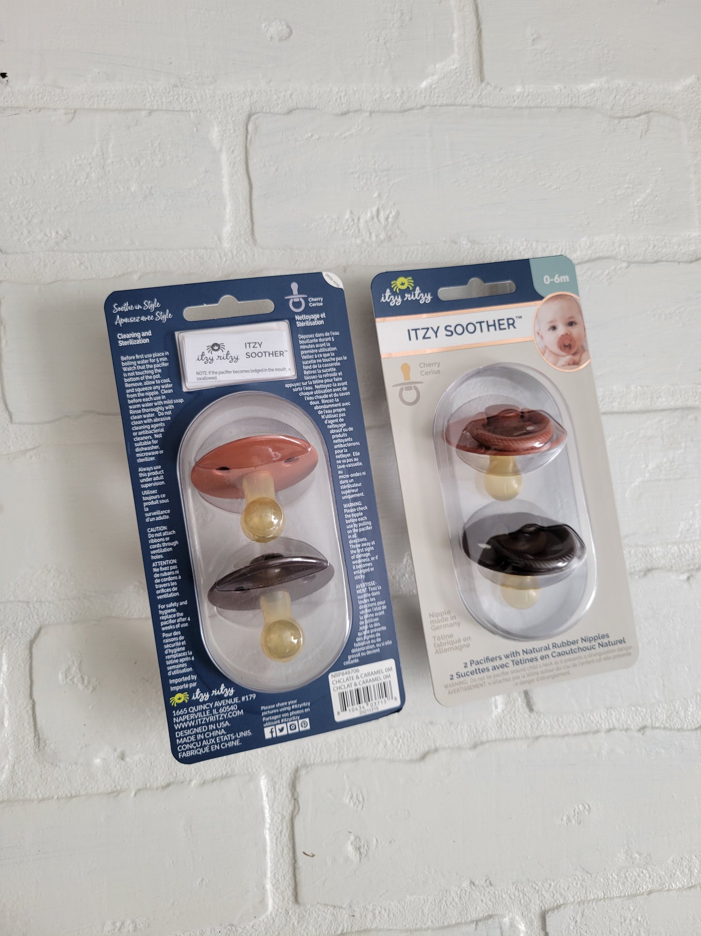 Itzy Soother™ Natural Rubber Pacifier - 0-6M Chocolate + Caramel