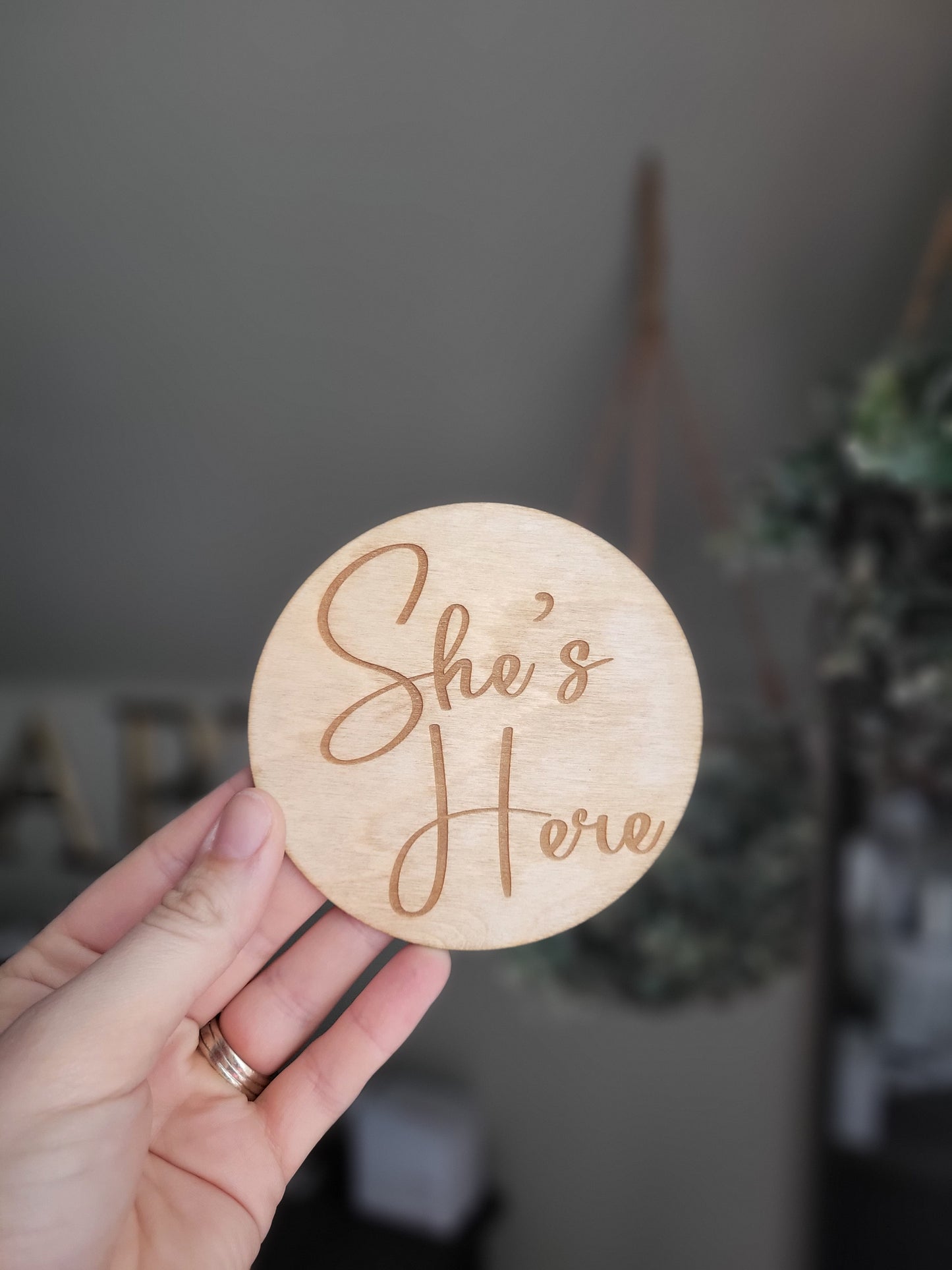 Double Sided Annoucement Disc - He's Here/She's Here