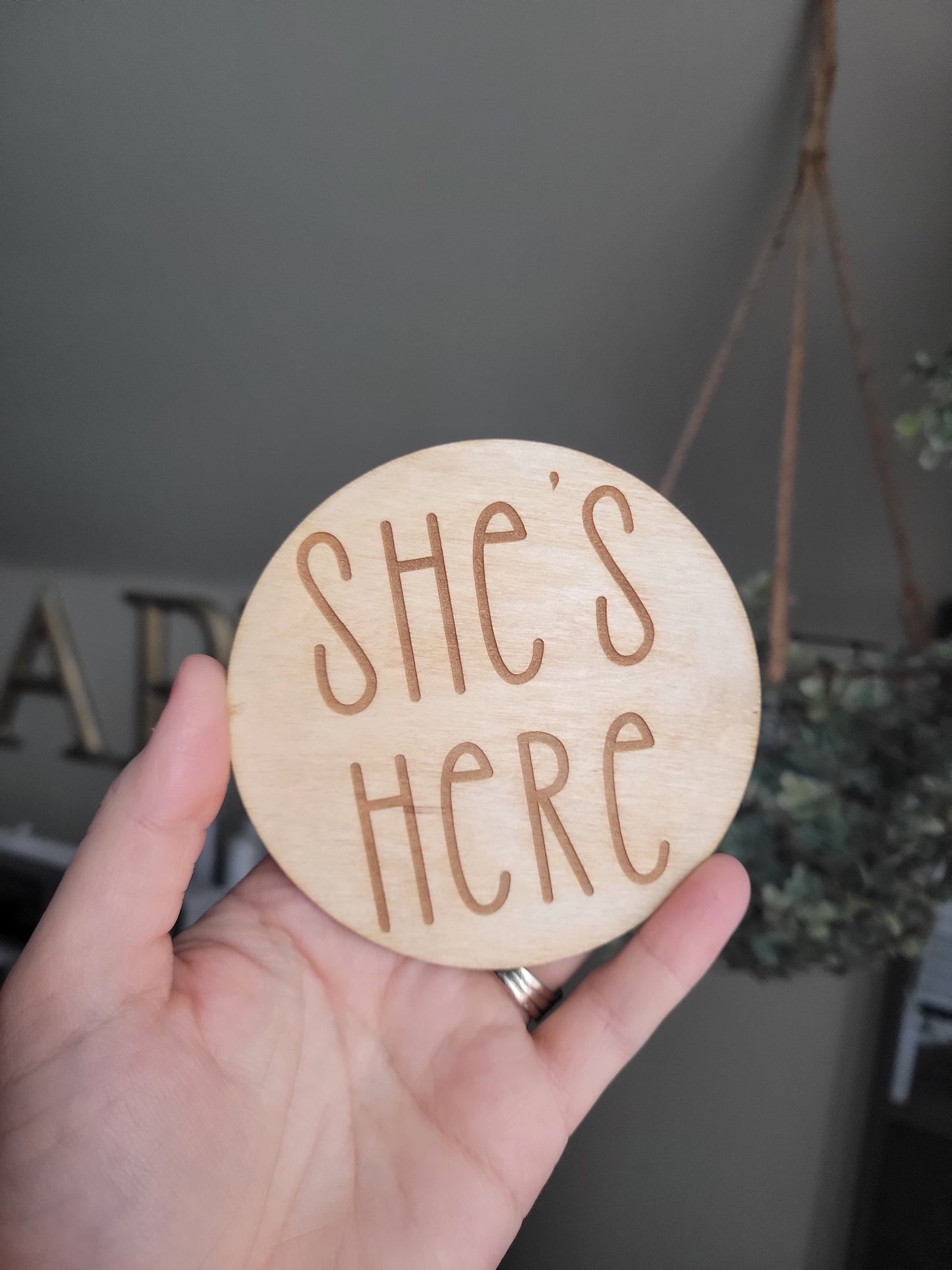 Double Sided Annoucement Disc - He's Here/She's Here
