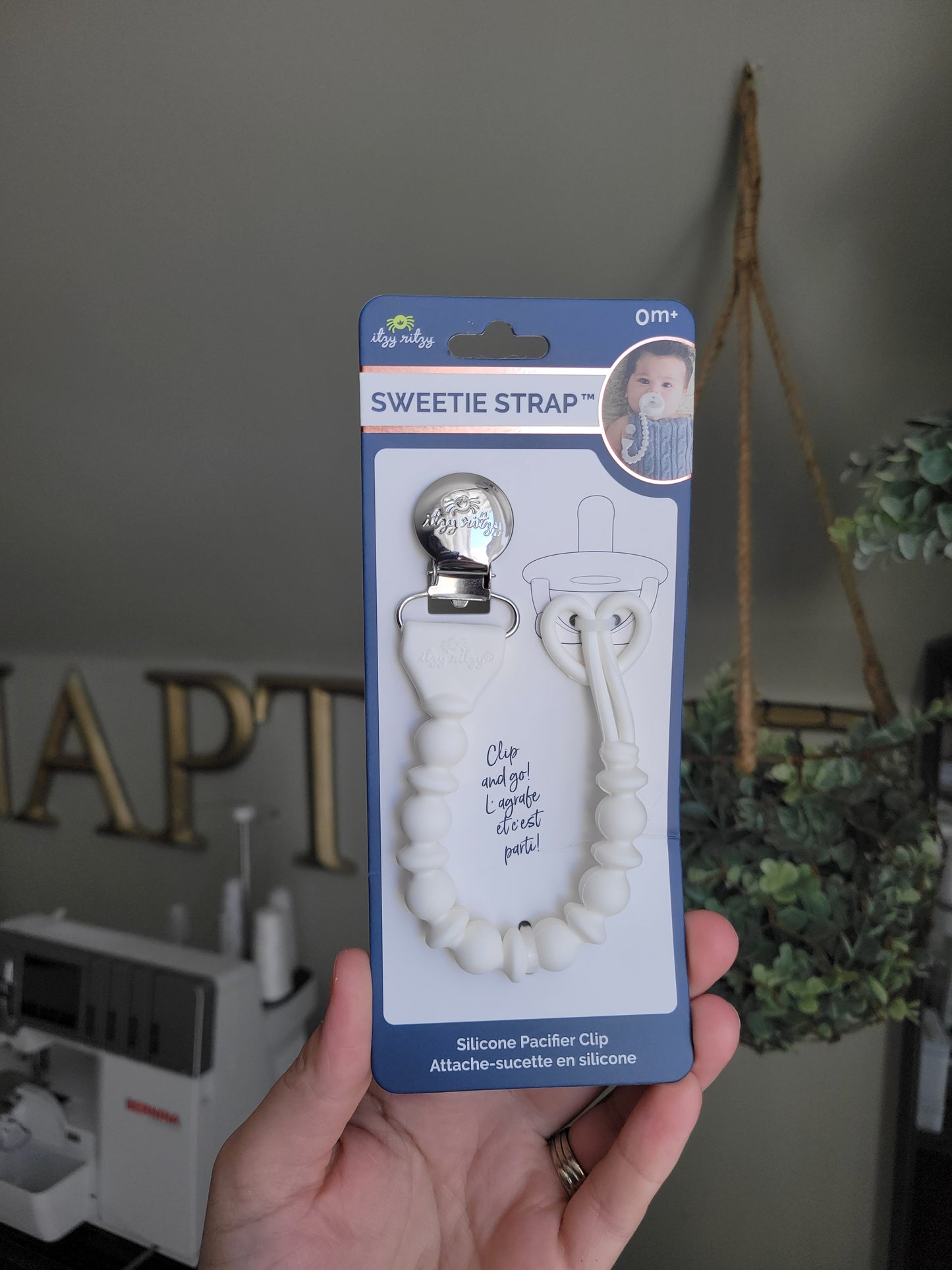 White *NEW* Sweetie Strap™ Silicone One-Piece Pacifier Clips Itzy Ritzy
