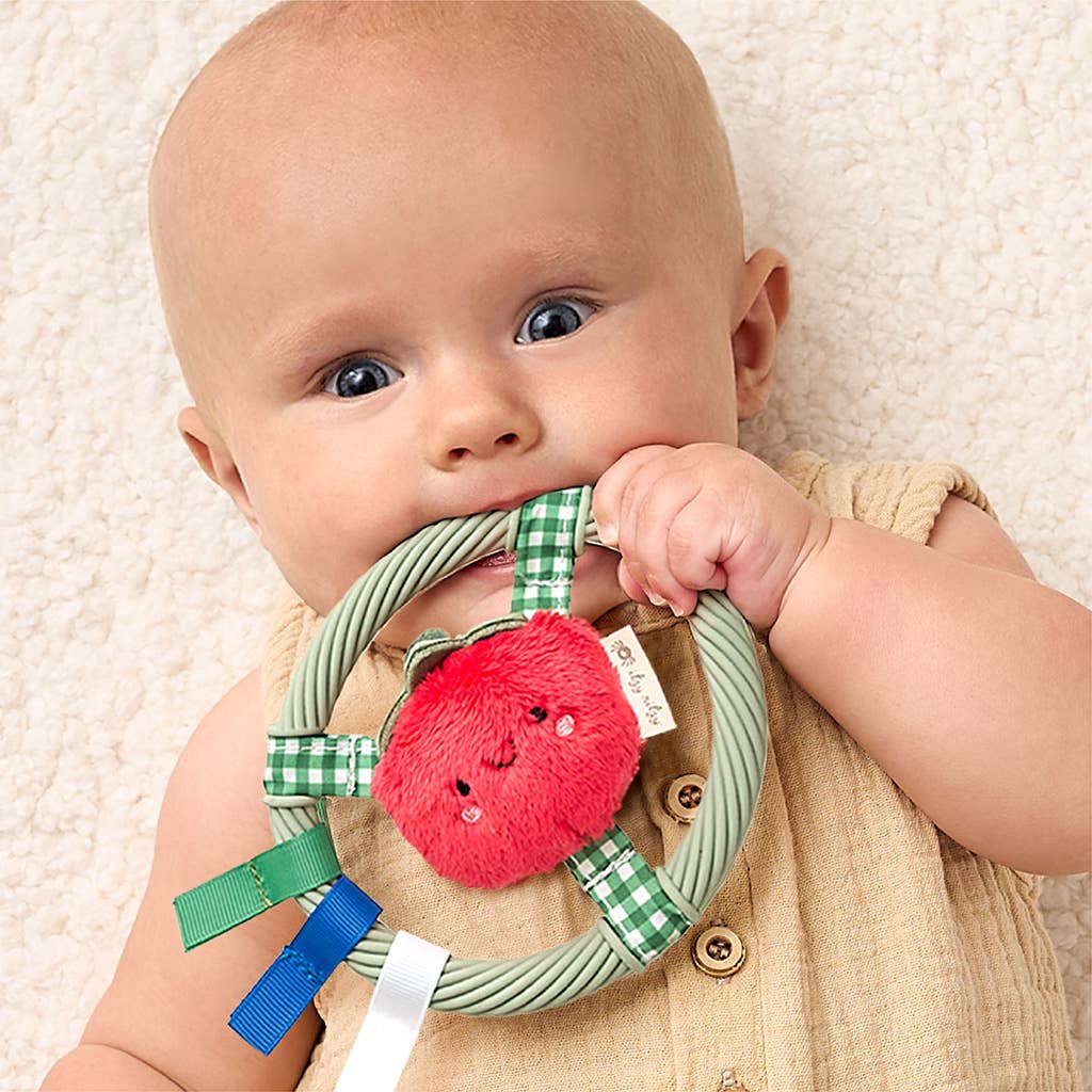 *NEW* Itzy Ring Pal™ - Teething Ring with Plush Character: Taupe Bear