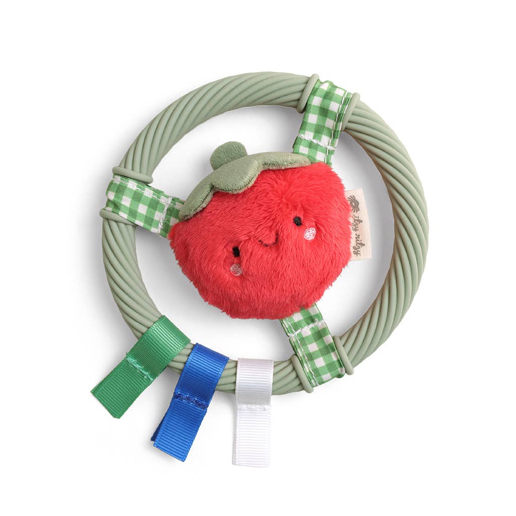 *NEW* Itzy Ring Pal™ - Teething Ring with Plush Character: Taupe Bear