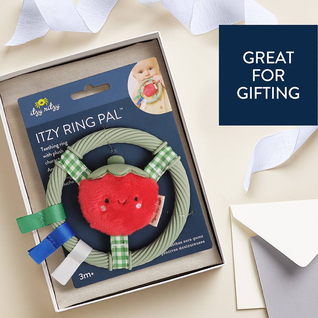*NEW* Itzy Ring Pal™ - Teething Ring with Plush Character: Taupe Bear