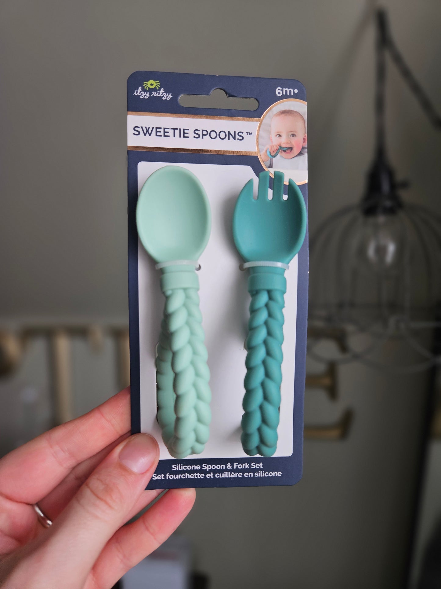 Sweetie Spoons™ Spoon + Fork Set Blue or Green